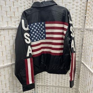 Lucky Leather Co USA Black Leather Zip Up Jacket